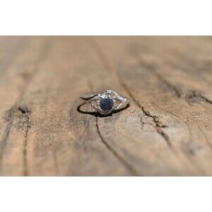 Engagement ring Sapphire  sterling silver size 7 American made